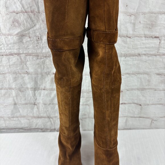 Naturalizer Women's 6.5 Brown Suede Leather Over-the-knee Heel Riding Boots - Picture 8 of 13